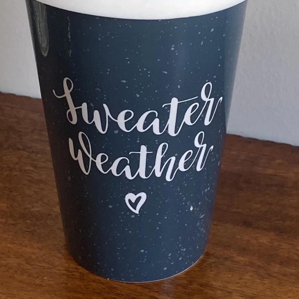 NWT Kitchen Details Sweater Weather Speckled Ceramic Tumbler 14oz